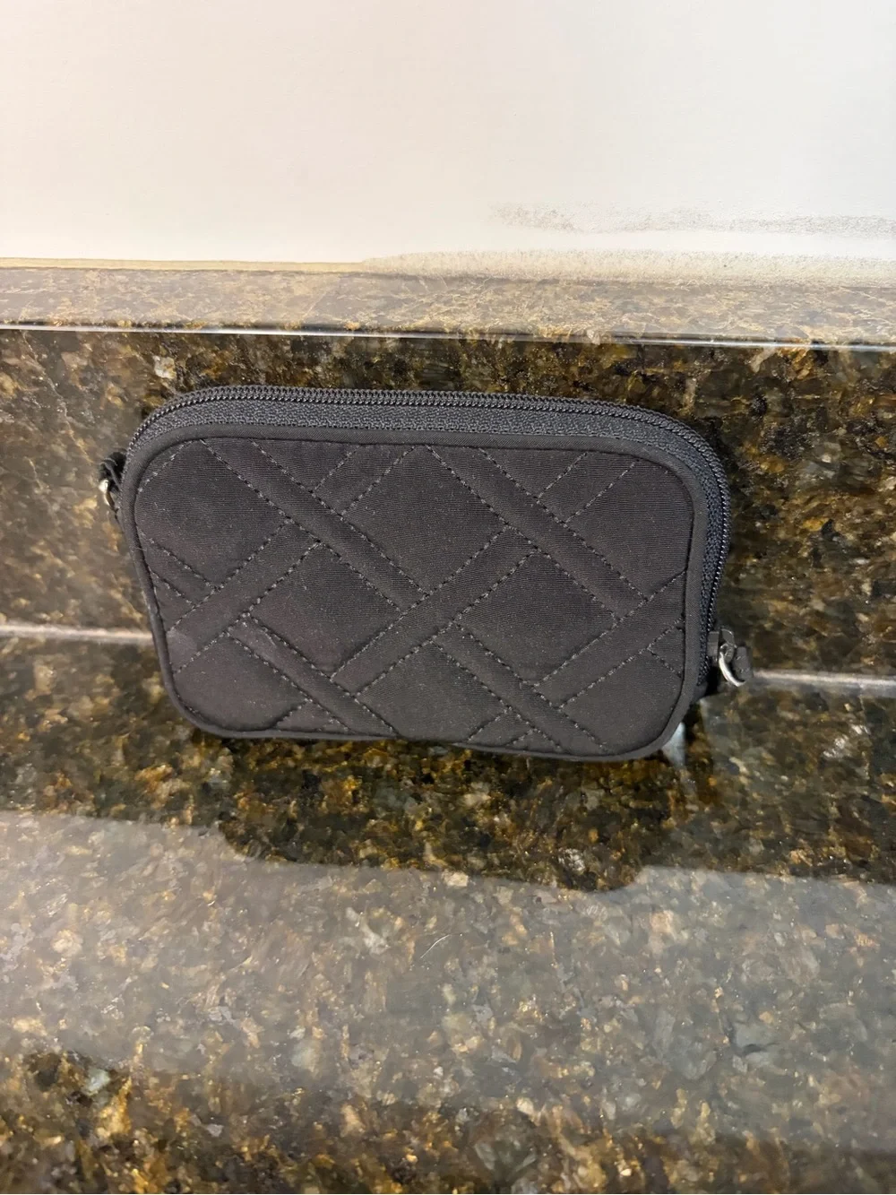 VERA BRADLEY Quilted Black Zip Wallet